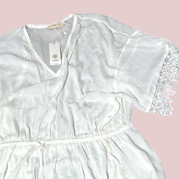 NWT Tory Burch Swim Cover Up Tunic Dress - Large - Ivory - 3/4 Sleeves - Picture 9 of 12